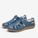 Dame slip-on sandaler med Velcro-strop