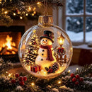 Snowmerry - Oplyst juleornament med miniature vinterscene