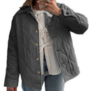 Celia - Dame oversized jakke med knaplukning og stribet