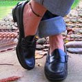Linda – Slip-on loafers med teksturerede detaljer