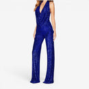 Damer Sequin Jumpsuit med Halterneck