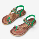 Dame flade sandaler med T-rem