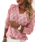 Ava - Langærmet sweater med V-hals til et afslappet og