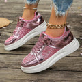 Nova - Glitrende sneakers med chunky sål og polstret