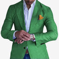 Langærmet blazer med V-hals, skræddersyet slim fit for et