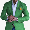 Langærmet blazer med V-hals, skræddersyet slim fit for et