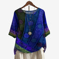 Dame Oversized Bluse med Motiveret Print