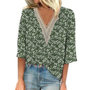 Joyce - Stilfuld bluse med blomsterprint, korte ærmer og