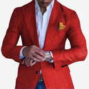 Langærmet blazer med V-hals, skræddersyet slim fit for et