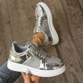 Nova - Glitrende sneakers med chunky sål og polstret