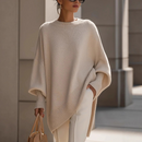 Dame Oversized Strikbluse med Flagermusstropper