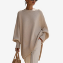Dame Oversized Strikbluse med Flagermusstropper