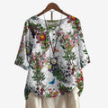 Dame Oversized Bluse med Motiveret Print