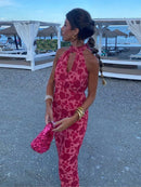 Hazel - Yndefuld lang sommerkjole med halterneck