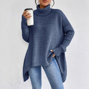 Lisa langærmet cashmere-trøje med rullekrave
