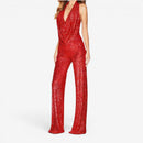Damer Sequin Jumpsuit med Halterneck