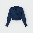 Marie elegant bluse med V-hals og lange ærmer