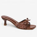 Dame slip-on-sandaler med firkantet tå