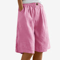 Kvindelige knælange shorts med elastisk talje