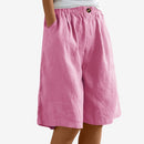 Kvindelige knælange shorts med elastisk talje