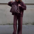 Ella - Loungewear-sæt med oversize striktrøje og brede