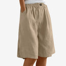 Kvindelige knælange shorts med elastisk talje