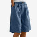 Kvindelige knælange shorts med elastisk talje
