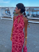 Hazel - Yndefuld lang sommerkjole med halterneck
