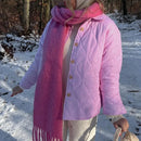 Celia - Dame oversized jakke med knaplukning og stribet