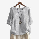 Dame Oversized Bluse med Motiveret Print