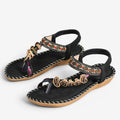 Dame flade sandaler med T-rem