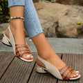 Sophia - Peep-toe sandaler med lav blokhæl