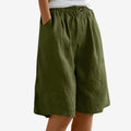 Kvindelige knælange shorts med elastisk talje