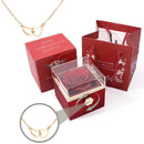 EternalNest - Konserveret rose med skjult dobbelt hjerte halskæde