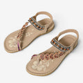 Dame flade sandaler med T-rem