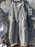 Natalie - Ærmeløs, stribet jumpsuit med løs pasform