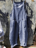 Natalie - Ærmeløs, stribet jumpsuit med løs pasform