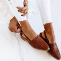 Juliette - Dame flade slingback sko med flettet overdel