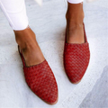 Juliette - Dame flade slingback sko med flettet overdel
