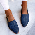 Juliette - Dame flade slingback sko med flettet overdel