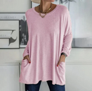 Sophia - Moderne bluse med rund halsudskæring og lange ærmer