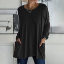 Sophia - Moderne bluse med rund halsudskæring og lange ærmer