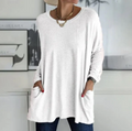 Sophia - Moderne bluse med rund halsudskæring og lange ærmer