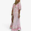 Kvinders Maxi Kjole V-Hals med Tassel Detalje