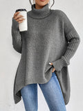 Lisa langærmet cashmere-trøje med rullekrave