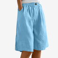 Kvindelige knælange shorts med elastisk talje
