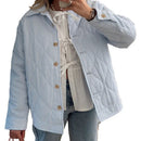 Celia - Dame oversized jakke med knaplukning og stribet