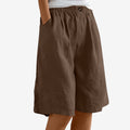 Kvindelige knælange shorts med elastisk talje