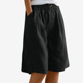 Kvindelige knælange shorts med elastisk talje