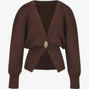 Stella - Slim fit cardigan med dyb V-hals Lange ærmer og